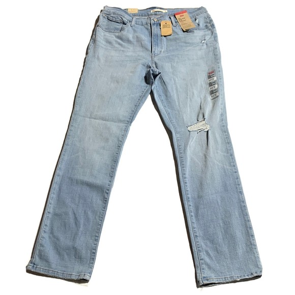 Levi’s 724 High Rise Jeans Distressed Straight Slate Reveal Size 16 Short 33x30 - Picture 1 of 11